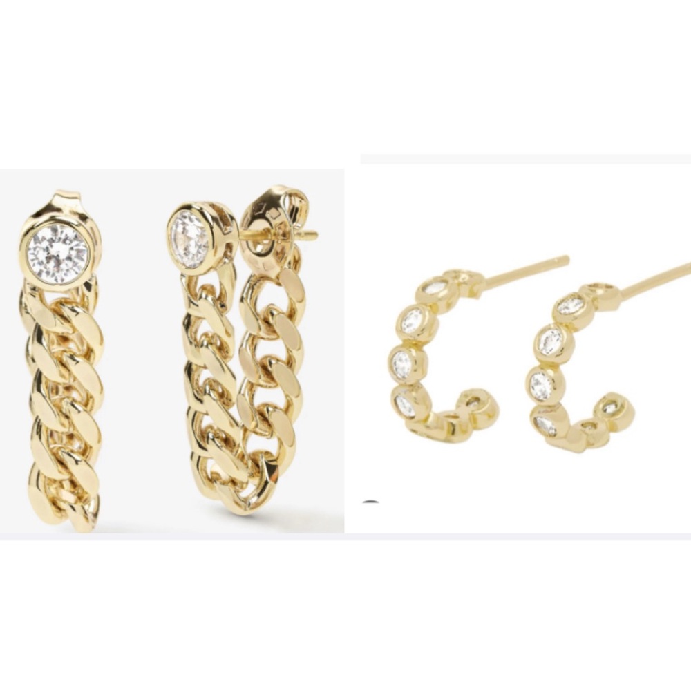 Melinda Maria Julia soft hoops and baroness huggies earrings